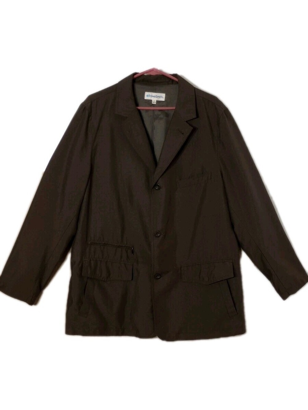 TravelSmith Men's L Jacket Vintage Button Down Safari Pockets Drawstring